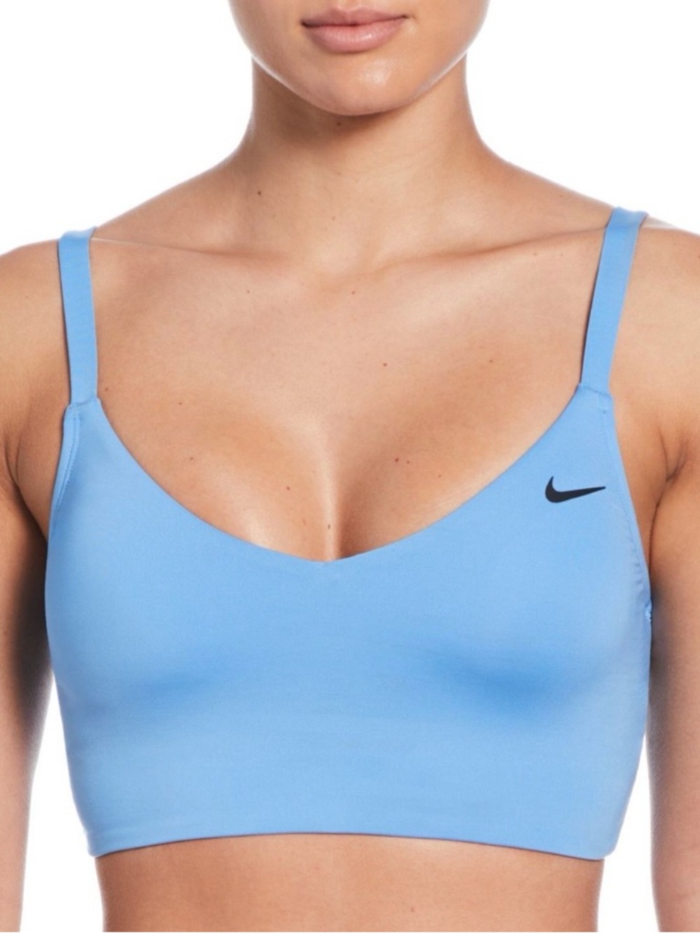 Nike Women’s Essentials V-Neck Midkini Swim Top NWT Size X-Large University Blue